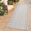 Alfombra de Pasillo Melissa Gris con Borde Indoor Outdoor