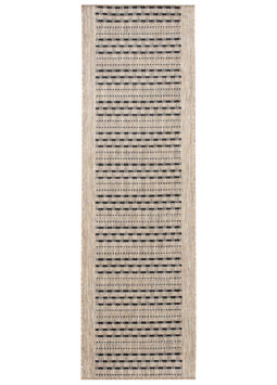 Alfombra de Pasillo Melissa Marrón Negro a Rayas Indoor Outdoor