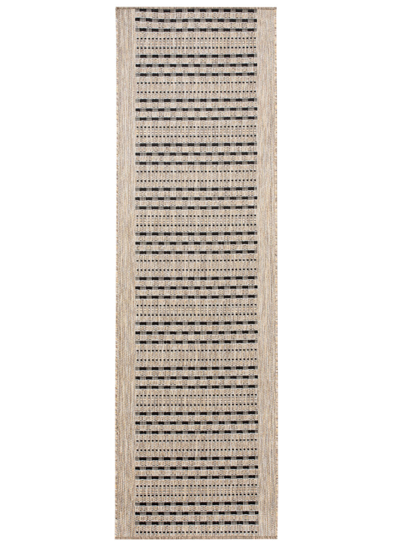 Alfombra de Pasillo Melissa Marrón Negro a Rayas Indoor Outdoor