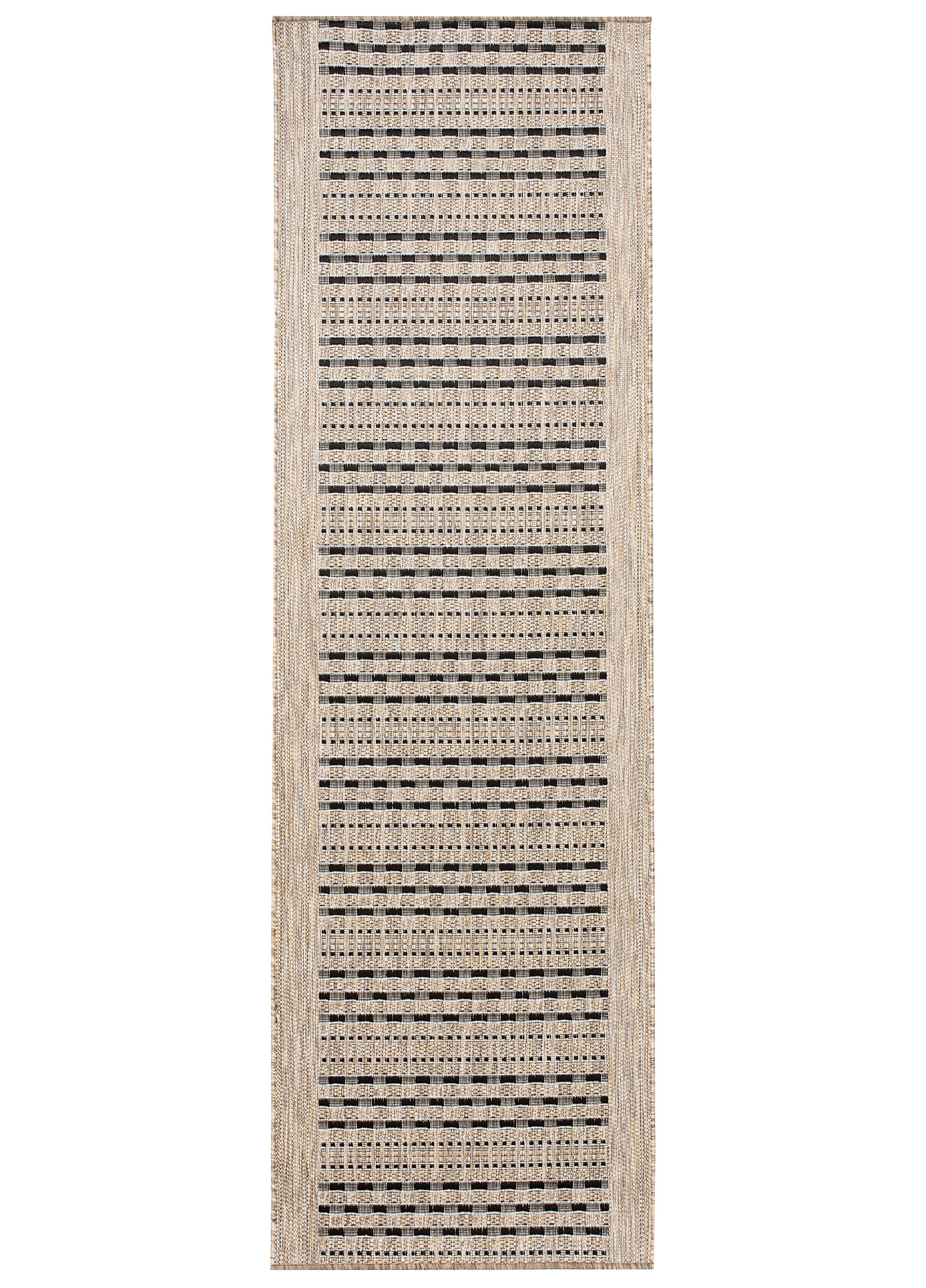 Alfombra de Pasillo Melissa Marrón Negro a Rayas Indoor Outdoor