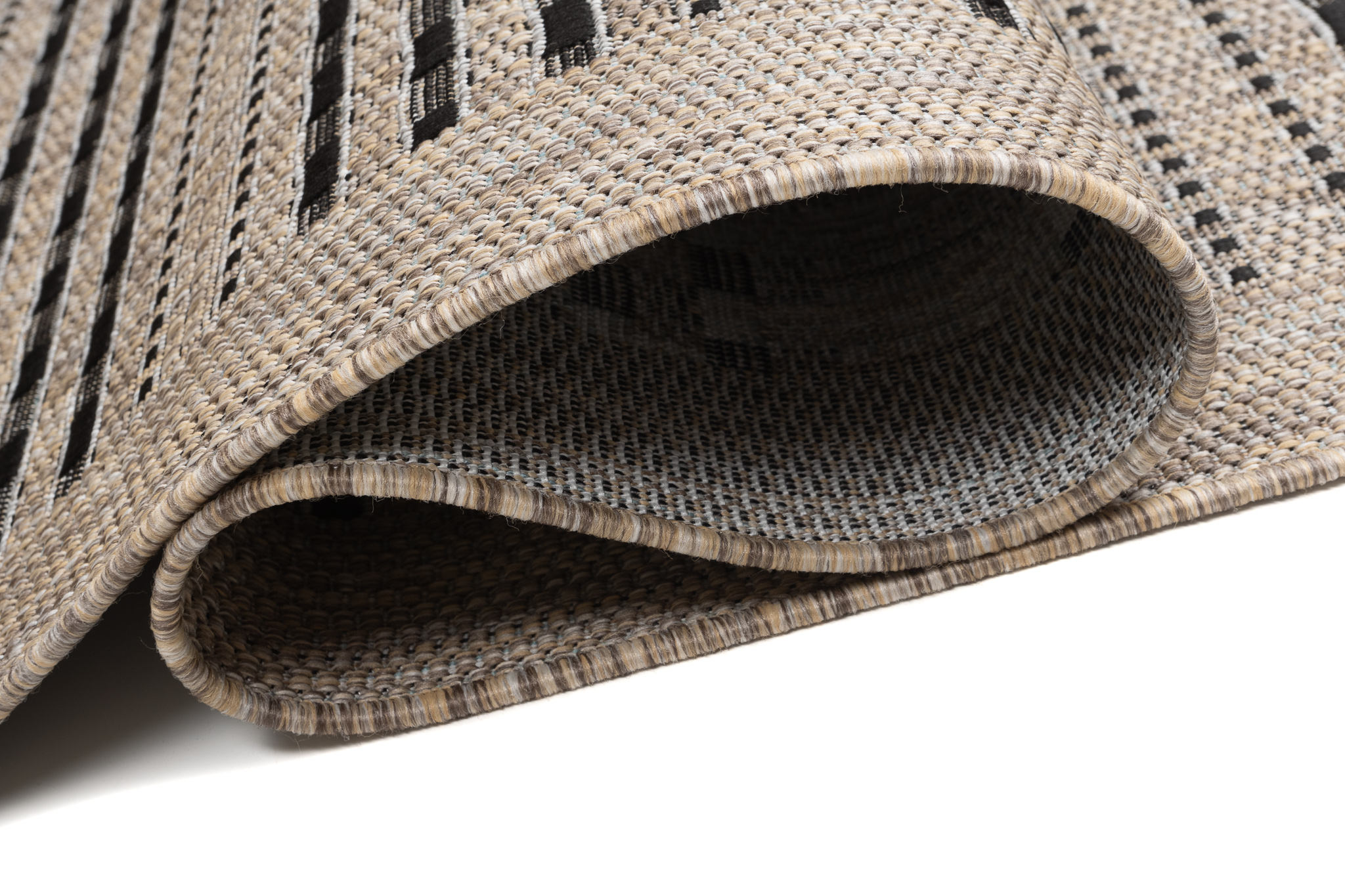 Alfombra de Pasillo Melissa Marrón Negro a Rayas Indoor Outdoor