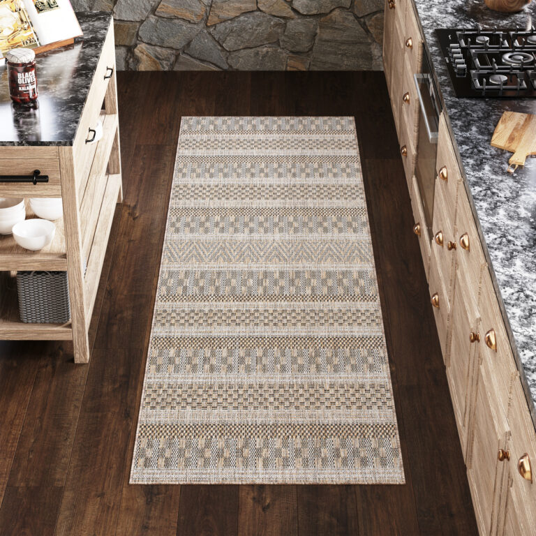 Alfombra de Pasillo Melissa Marrón a Rayas Indoor Outdoor