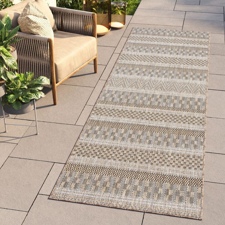 Alfombra de Pasillo Melissa Marrón a Rayas Indoor Outdoor