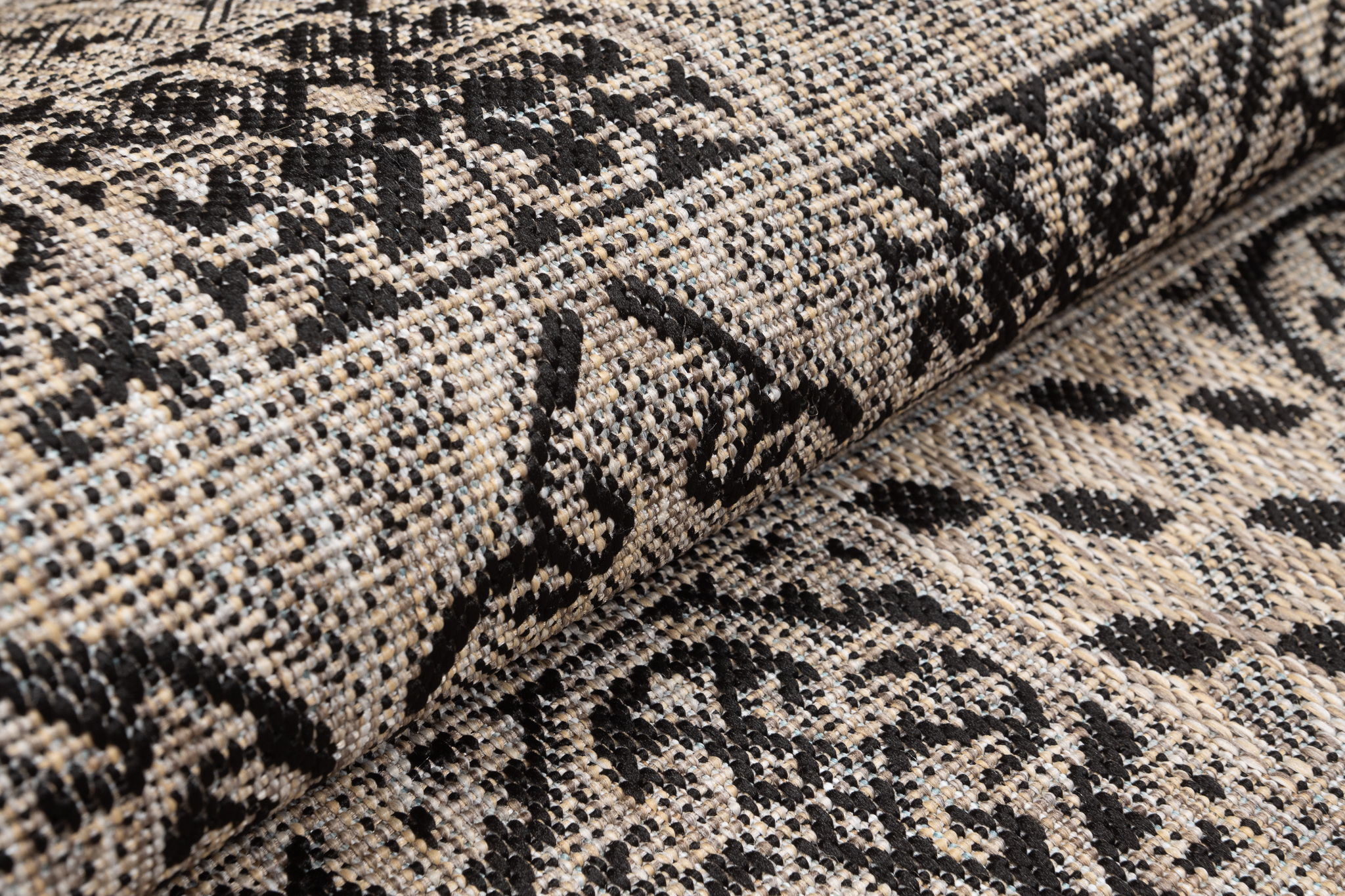 Alfombra de Pasillo Melissa Marrón Negro Mosaico Indoor Outdoor