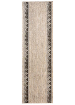 Alfombra de Pasillo Melissa Marrón Negro Zigzag Indoor Outdoor