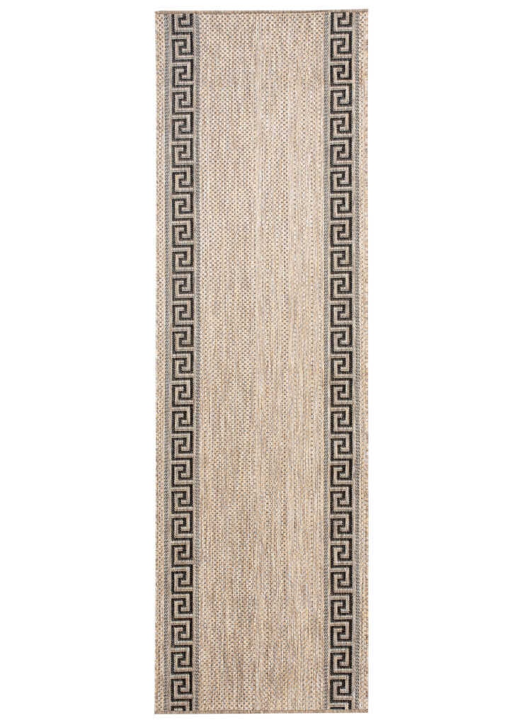 Alfombra de Pasillo Melissa Marrón Negro Zigzag Indoor Outdoor
