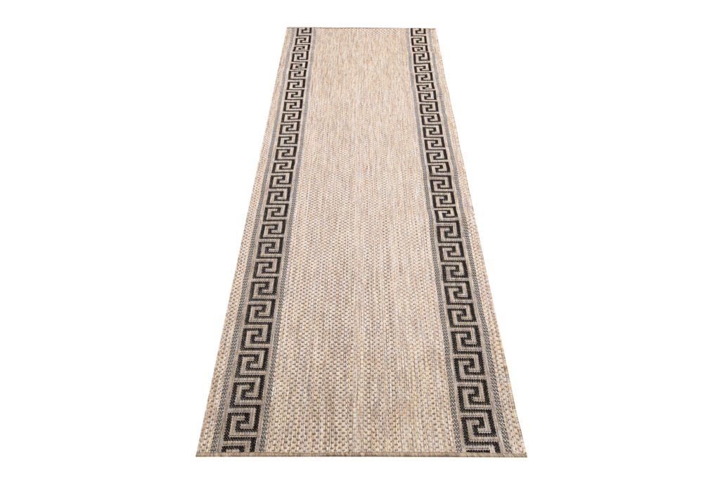 Alfombra de Pasillo Melissa Marrón Negro Zigzag Indoor Outdoor