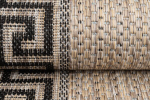 Alfombra de Pasillo Melissa Marrón Negro Zigzag Indoor Outdoor