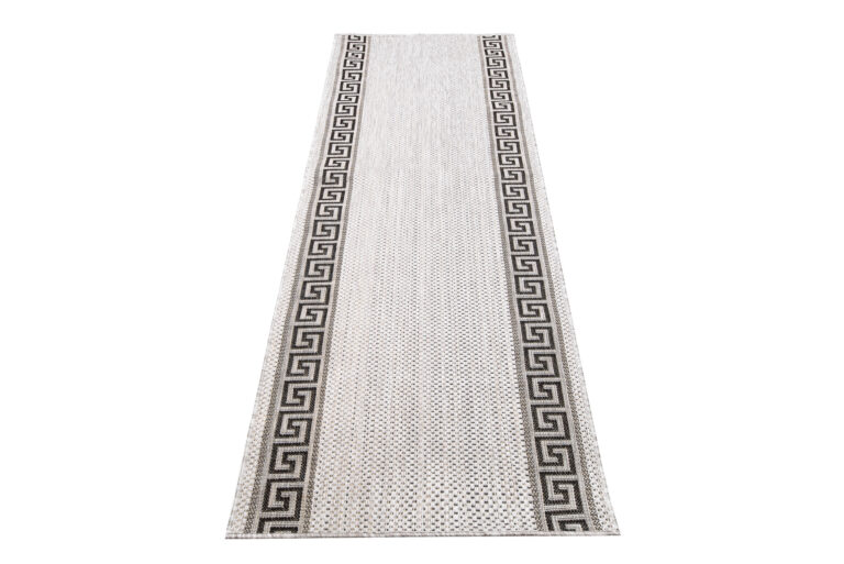 Alfombra de Pasillo Melissa Gris Negro Zigzag Indoor Outdoor