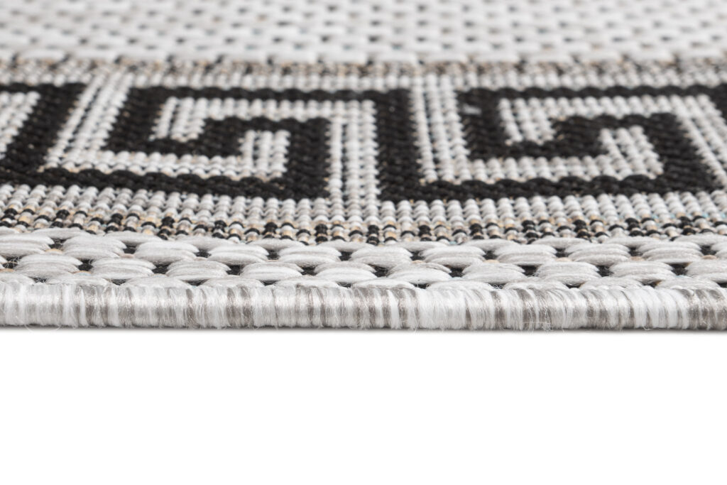 Alfombra de Pasillo Melissa Gris Negro Zigzag Indoor Outdoor