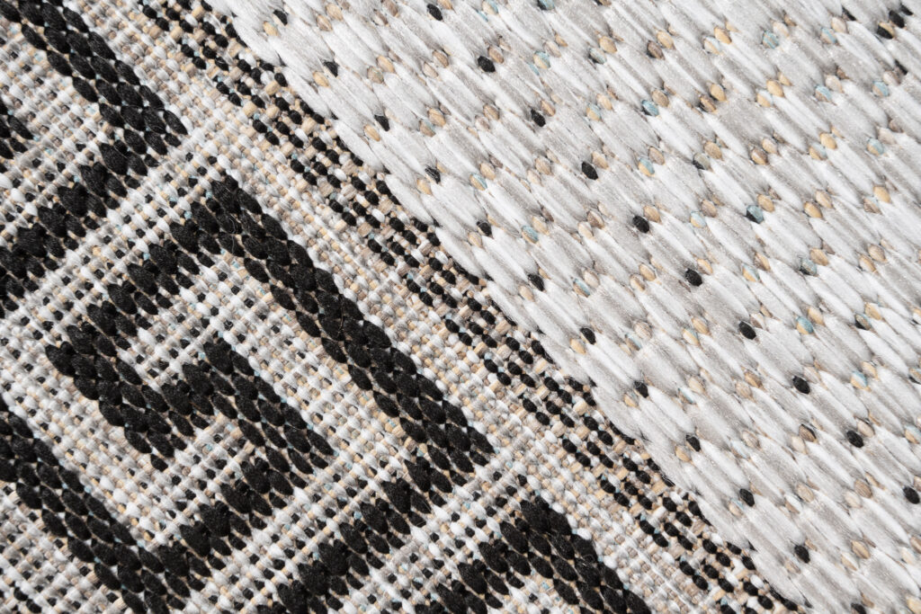 Alfombra de Pasillo Melissa Gris Negro Zigzag Indoor Outdoor