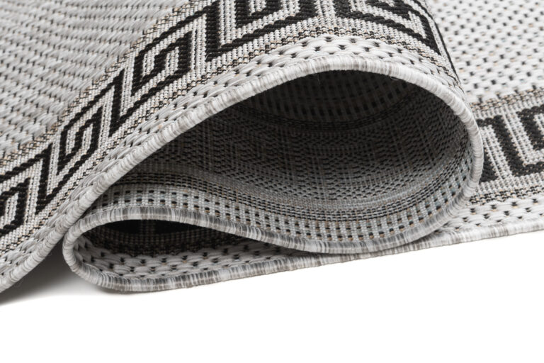 Alfombra de Pasillo Melissa Gris Negro Zigzag Indoor Outdoor