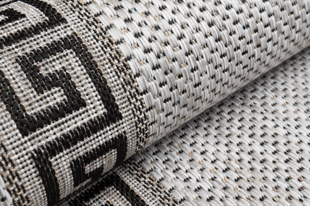 Alfombra de Pasillo Melissa Gris Negro Zigzag Indoor Outdoor