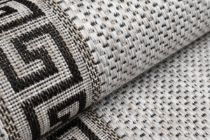 Alfombra de Pasillo Melissa Gris Negro Zigzag Indoor Outdoor