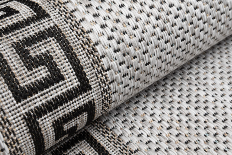 Alfombra de Pasillo Melissa Gris Negro Zigzag Indoor Outdoor