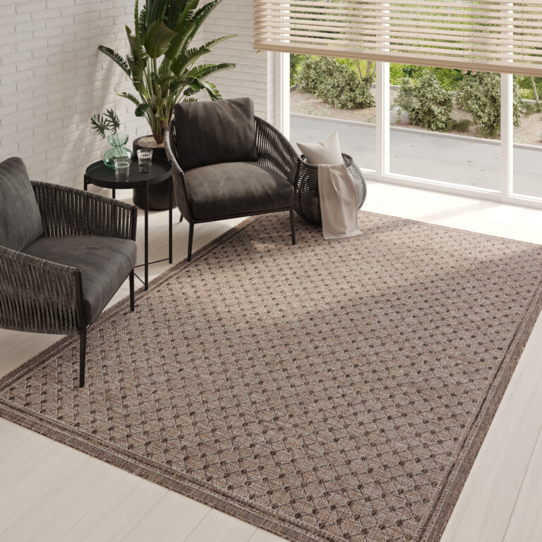 Alfombra Exterior Melissa Marrón Rombos