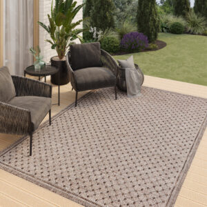 Alfombra Exterior Melissa Marrón Rombos