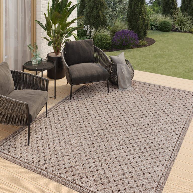 Alfombra Exterior Melissa Marrón Rombos