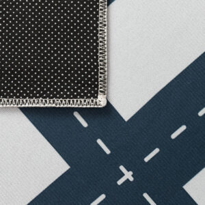 Alfombra Infantil Snooki Ciudad Gris Azul Marino Antideslizante