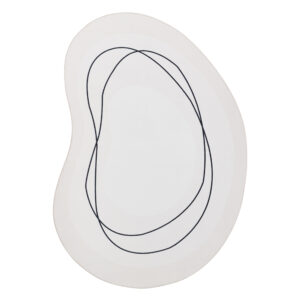 Alfombra Wisp Con Forma Irregular Blanco Líneas