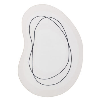 Alfombra Wisp Con Forma Irregular Blanco Líneas