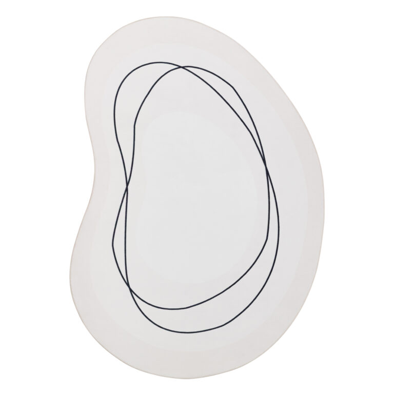 Alfombra Wisp Con Forma Irregular Blanco Líneas