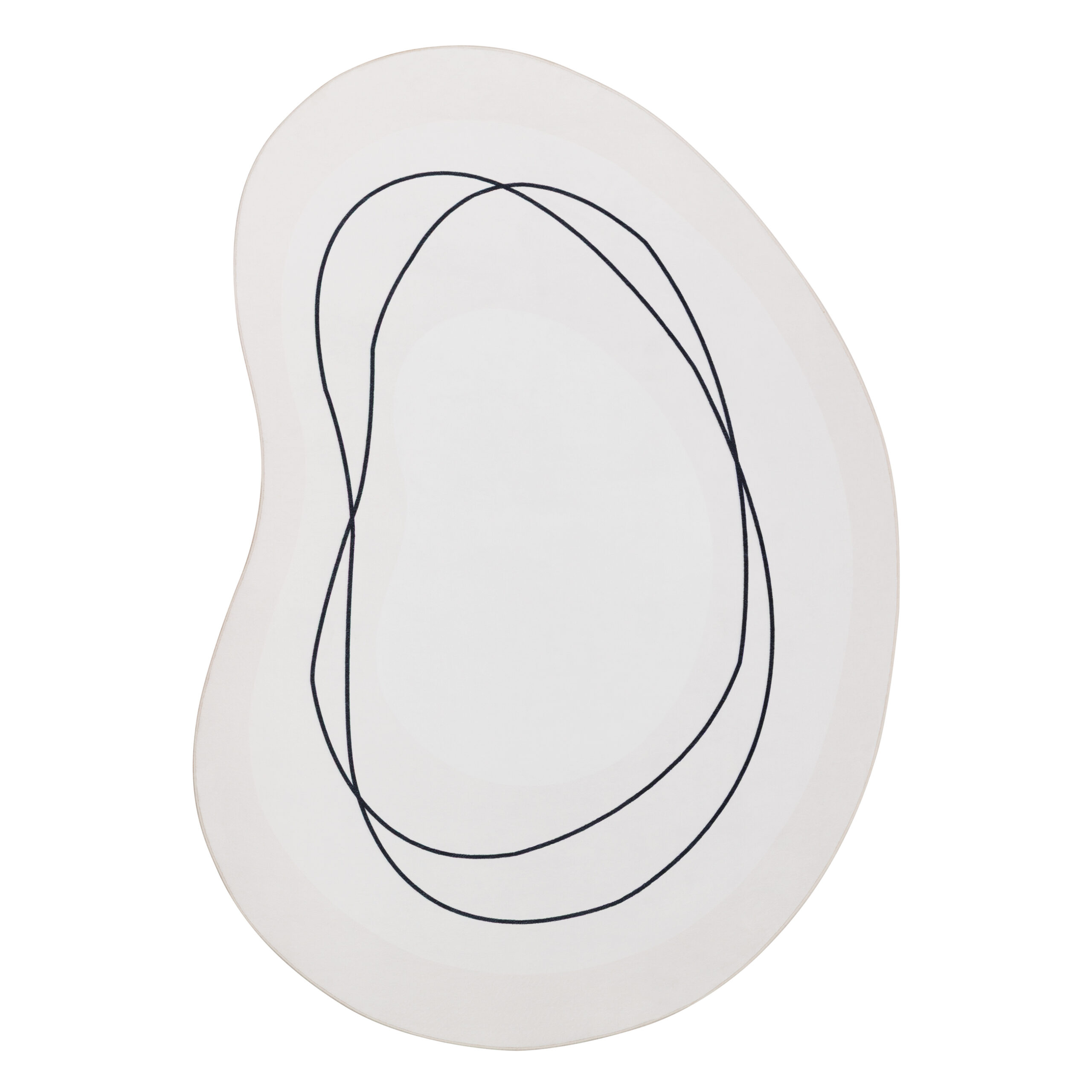 Alfombra Wisp Con Forma Irregular Blanco Líneas