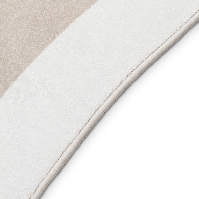 Alfombra Wisp Con Forma Irregular Beige Líneas