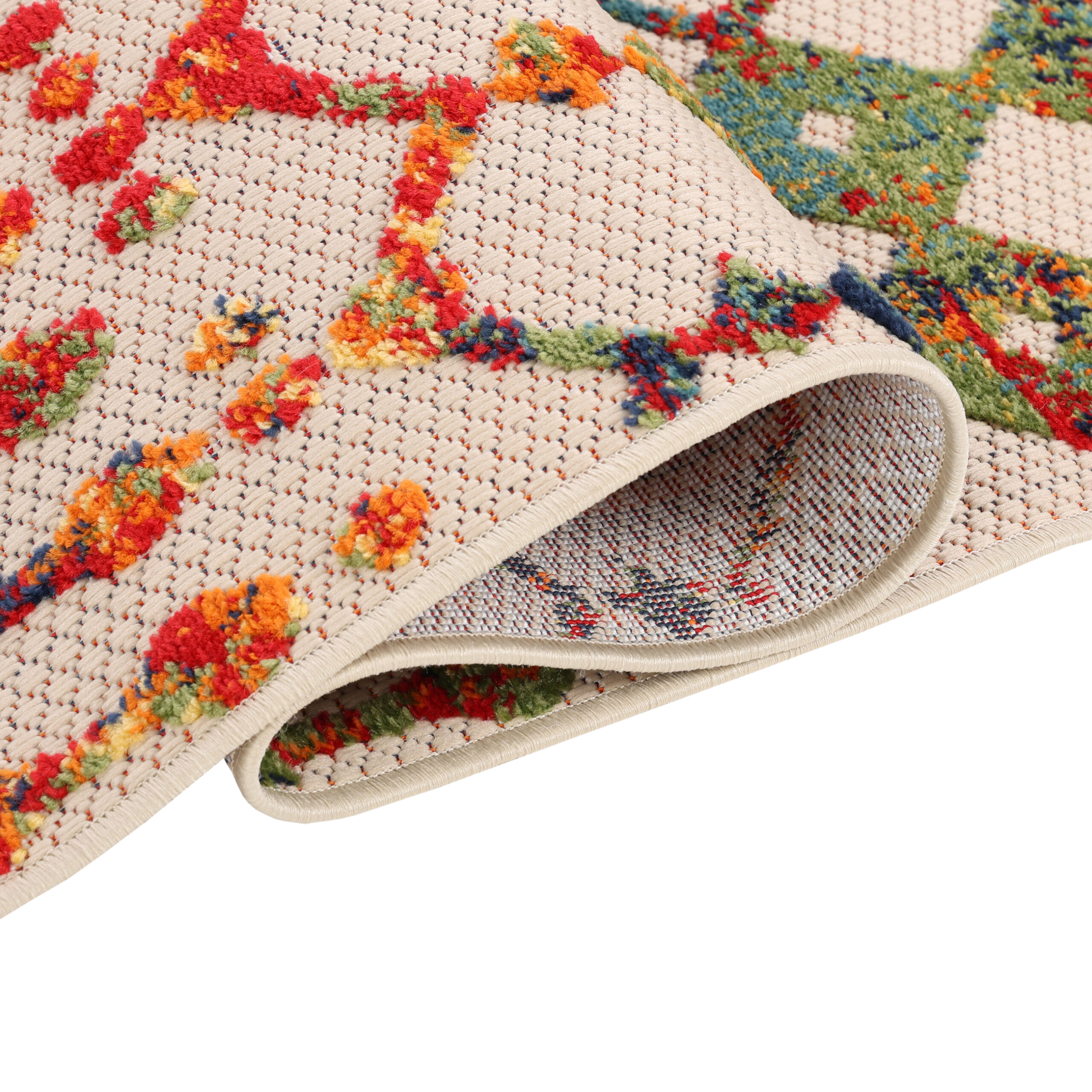 Alfombra Exterior Patio Multicolor Geométrico