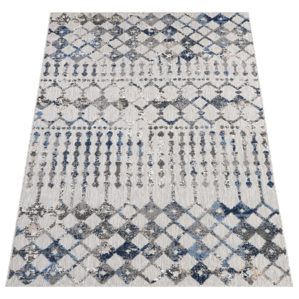 Alfombra Exterior Patio Gris Geométrico