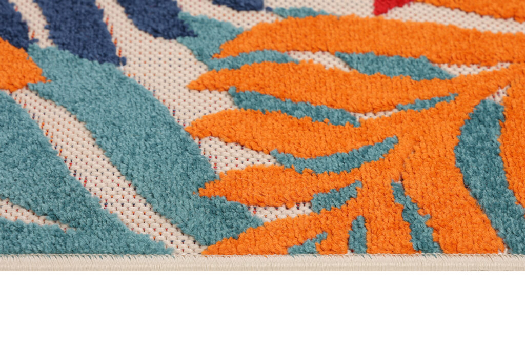 Alfombra Exterior Patio Multicolor Tropical