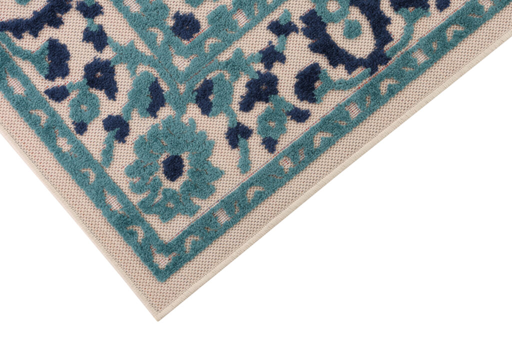 Alfombra Exterior Patio Azul Roseta