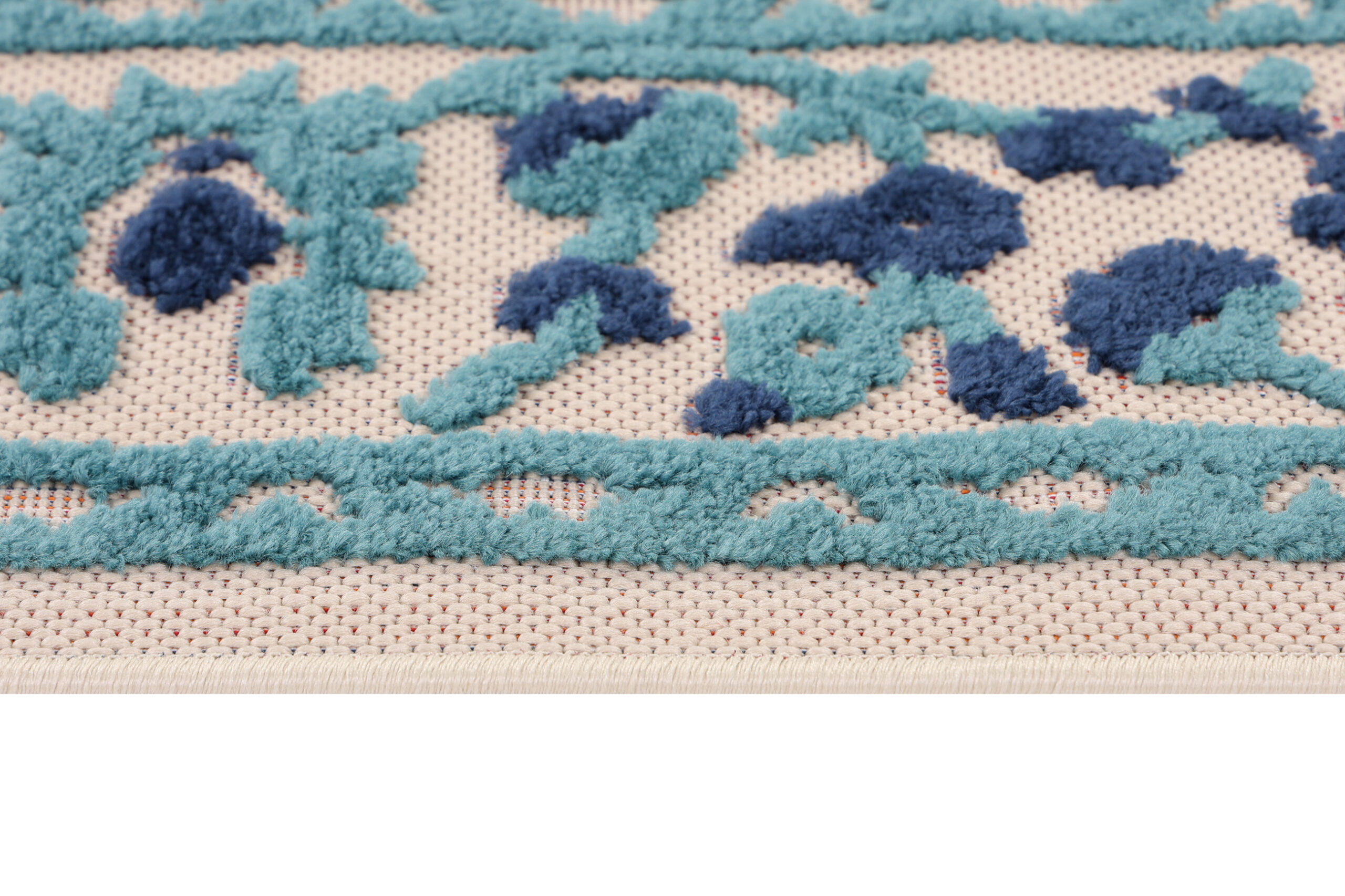 Alfombra Exterior Patio Azul Roseta