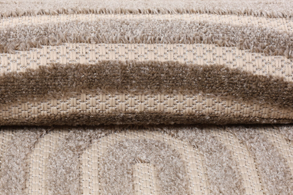 Alfombra Exterior Patio Beige Crema Líneas