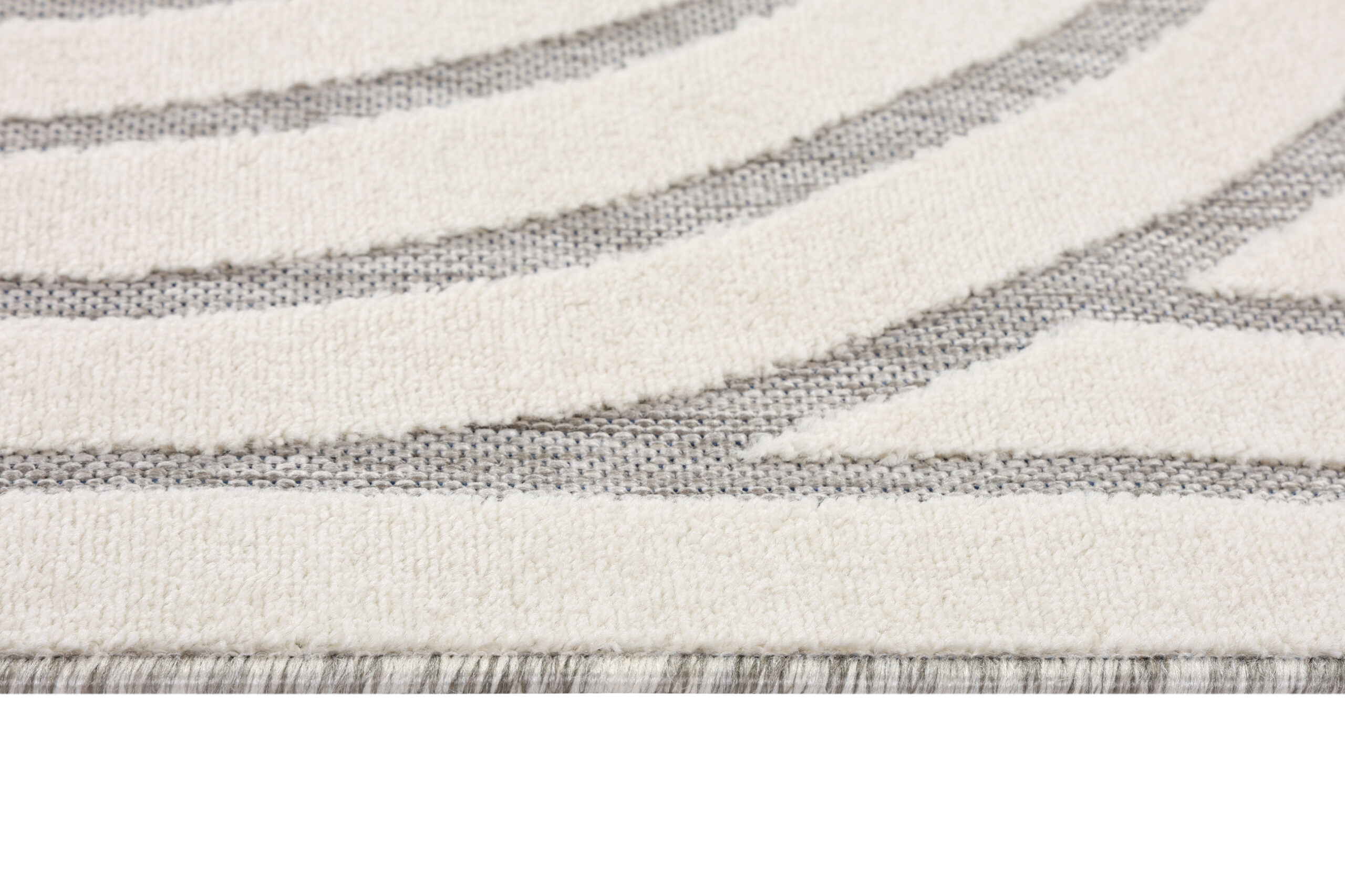 Alfombra Exterior Patio Crema Gris Líneas