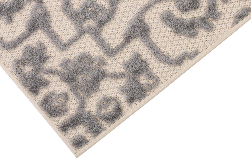Alfombra Exterior Patio Crema Gris Ornamentales