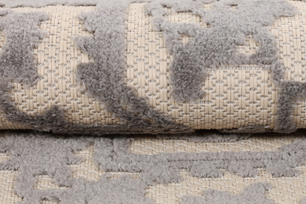 Alfombra Exterior Patio Crema Gris Ornamentales