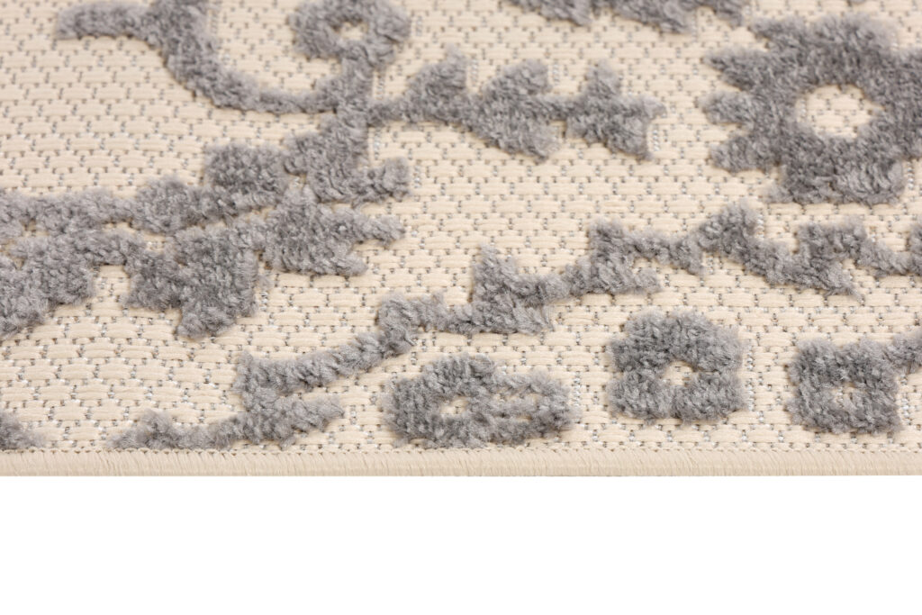 Alfombra Exterior Patio Crema Gris Ornamentales
