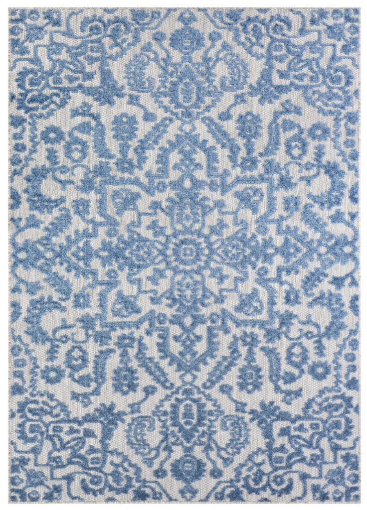Alfombra Exterior Patio Azul Ornamentales