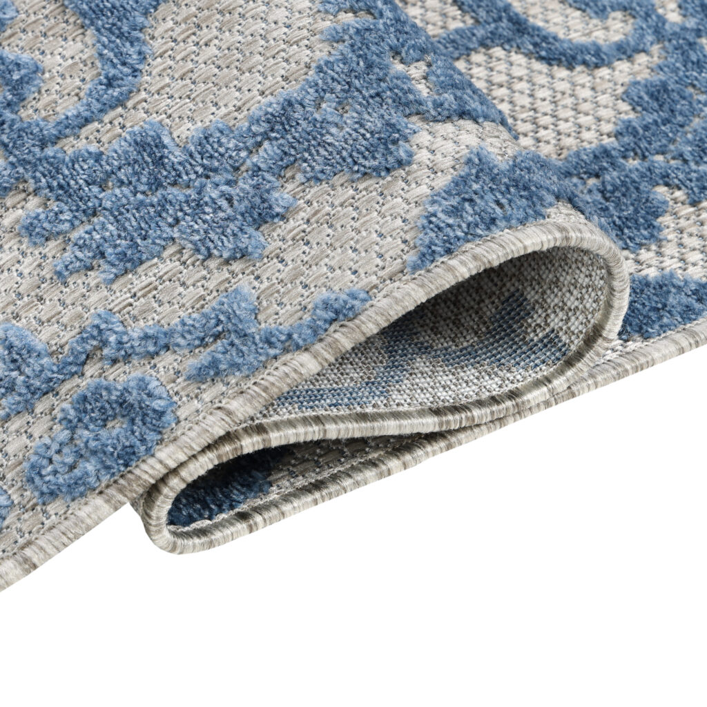 Alfombra Exterior Patio Azul Ornamentales