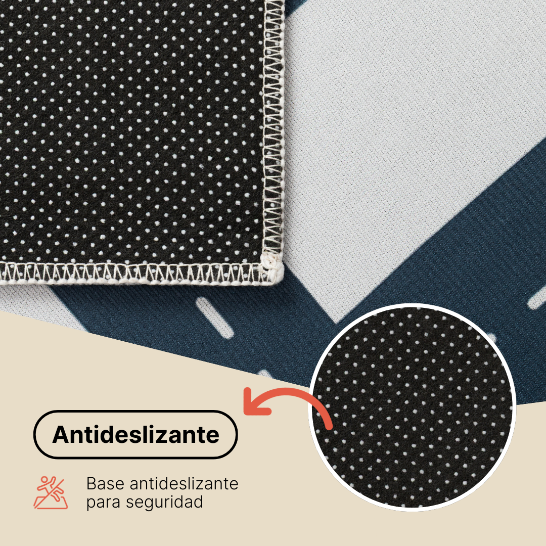 Alfombra Infantil Snooki Ciudad Gris Azul Marino Antideslizante