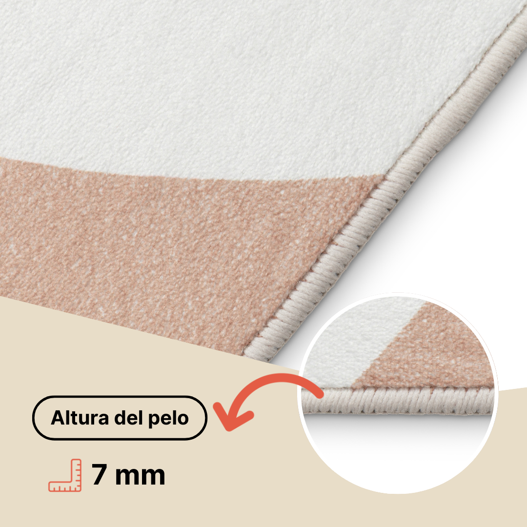 Alfombra Wisp Con Forma Irregular Beige Líneas