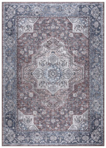 Alfombra Dubai Azul Marino Vintage Antideslizante