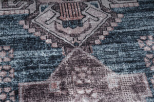 Alfombra Dubai Azul Marino Desgastado Antideslizante