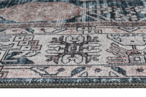 Alfombra Dubai Azul Marino Desgastado Antideslizante