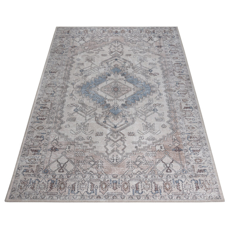 Alfombra Dubai Gris Beige Vintage Antideslizante
