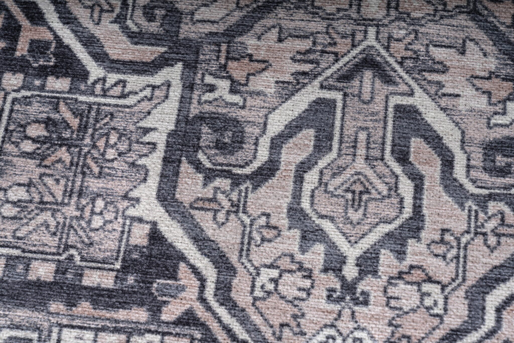 Alfombra Dubai Azul Marino Rosetón Antideslizante