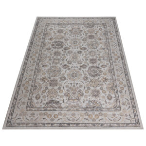 Alfombra Dubai Beige Motivo Floral Antideslizante