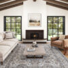 Alfombra Dubai Beige Motivo Floral Antideslizante