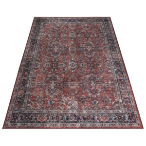 Alfombra Dubai Roja Ornamentos Antideslizante